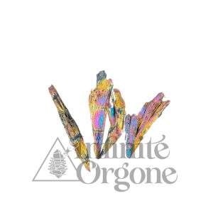 cianite negra com banho de aura titânio