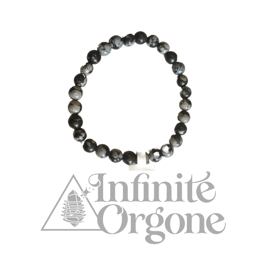 obsidiana floco de neve 8mm